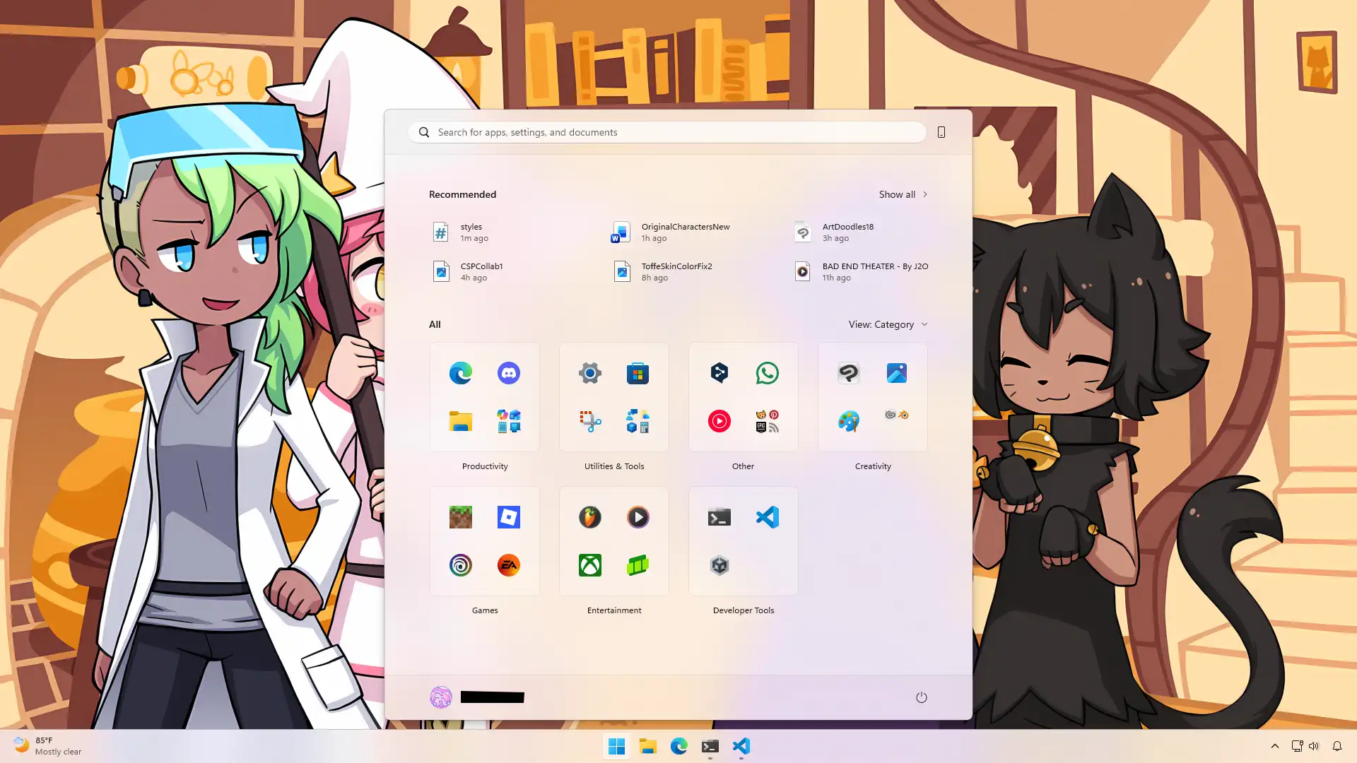 Windows 11 desktop with a Syrup 2 from NomnomNami as wallpaper behind.